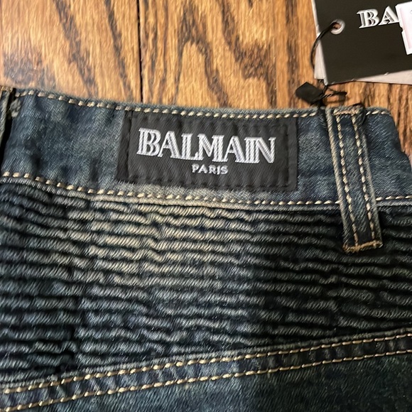 BALMAIN jeans NWT $1499 rare ripped with zippers - Picture 10 of 11